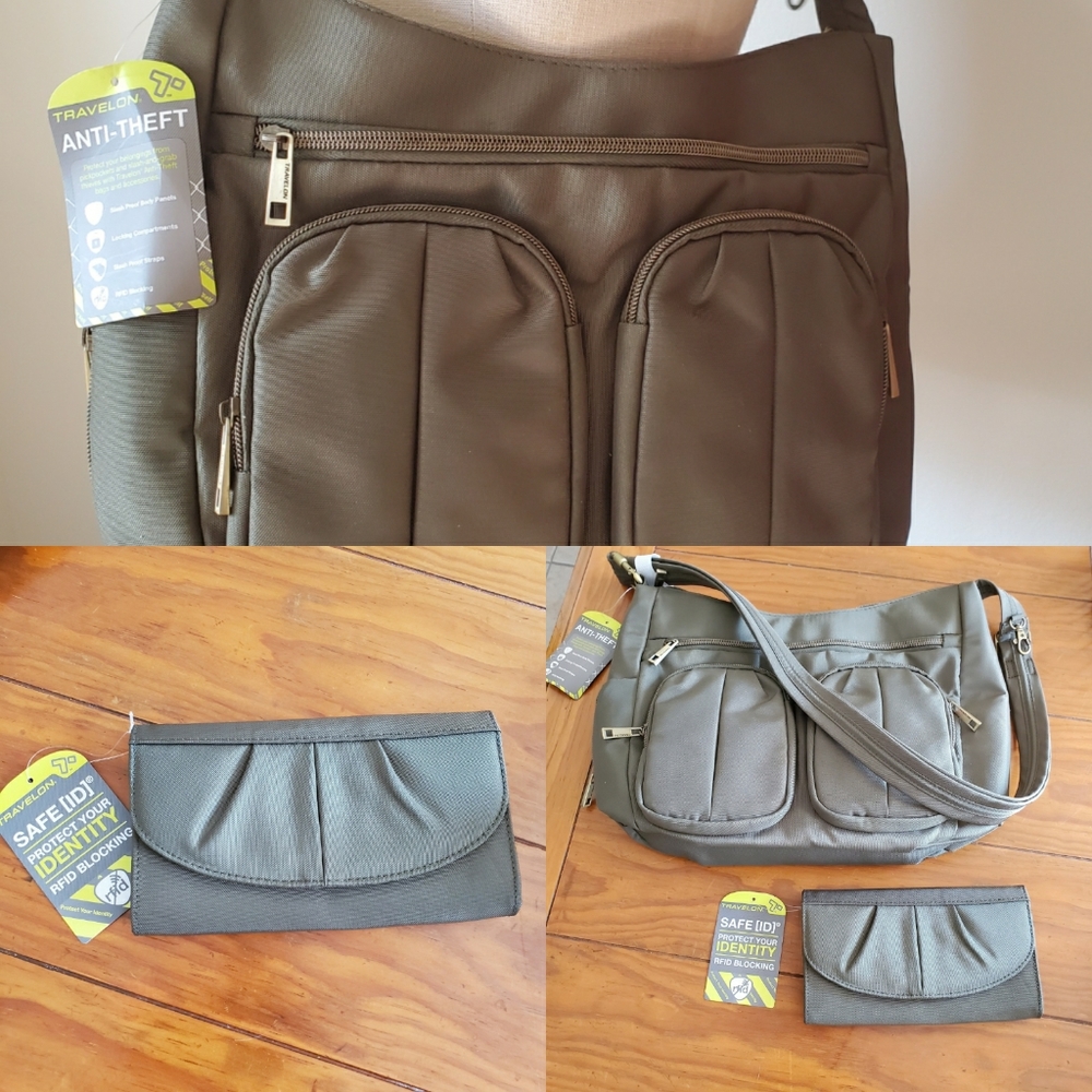 Travelon Crossbody w/ Matching Wallet NEW - Picture 2 of 8